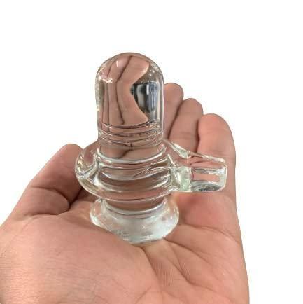 Sphatik Shivling/Big Size for Home Pooja Decorative Show piece - 4 inch, 20gm (Crystal, White)