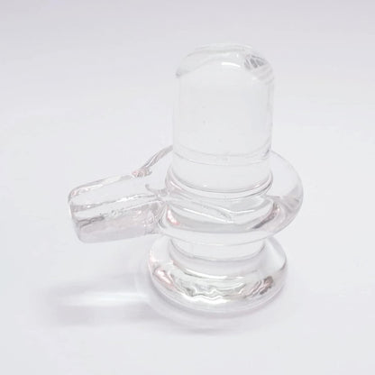 Sphatik Shivling/Big Size for Home Pooja Decorative Show piece - 4 inch, 20gm (Crystal, White)